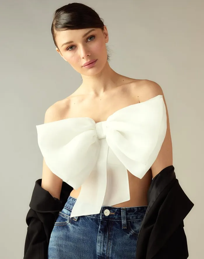 Women Cynthia Rowley Tops Cupid039s Bow Bandeau White Women Cynthia Rowley Tops Cupid039s Bow Bandeau White