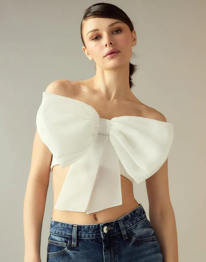 Women Cynthia Rowley Tops Cupid039s Bow Bandeau White Women Cynthia Rowley Tops Cupid039s Bow Bandeau White