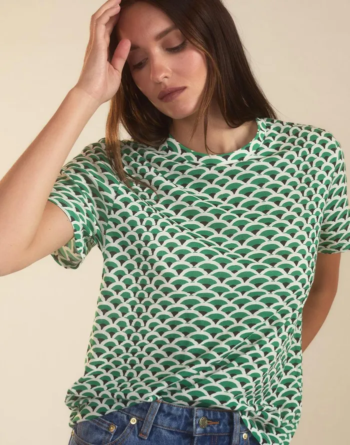 Women Cynthia Rowley Tops Fanfare Tee Grnwt Women Cynthia Rowley Tops Fanfare Tee Grnwt