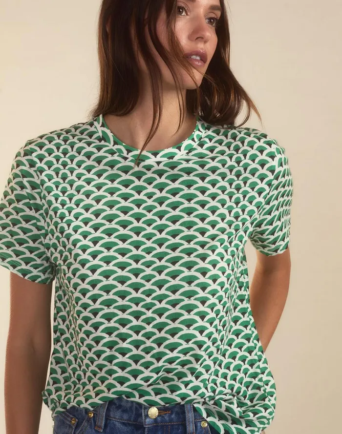 Women Cynthia Rowley Tops Fanfare Tee Grnwt Women Cynthia Rowley Tops Fanfare Tee Grnwt