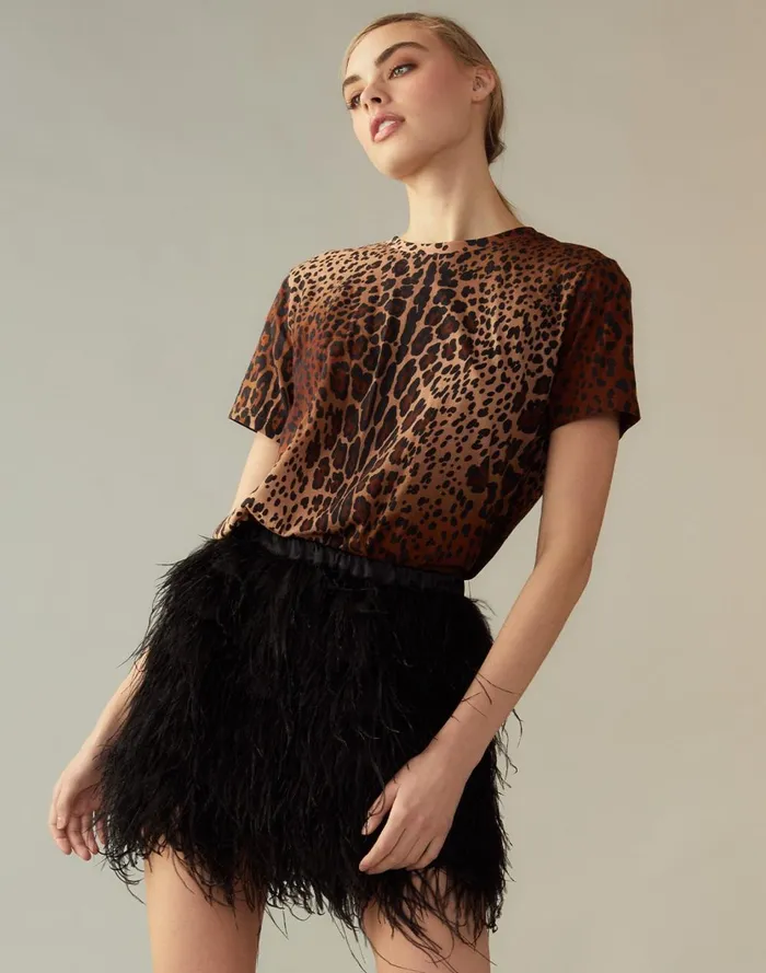 Women Cynthia Rowley Tops Leopard Tee Leopd