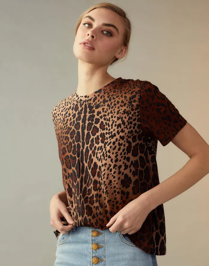 Women Cynthia Rowley Tops Leopard Tee Leopd Women Cynthia Rowley Tops Leopard Tee Leopd