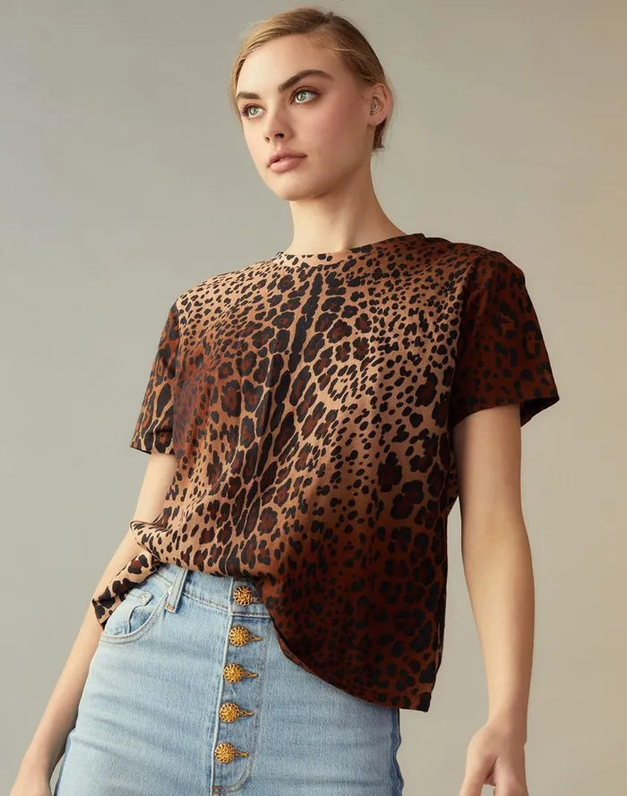 Women Cynthia Rowley Tops Leopard Tee Leopd Women Cynthia Rowley Tops Leopard Tee Leopd