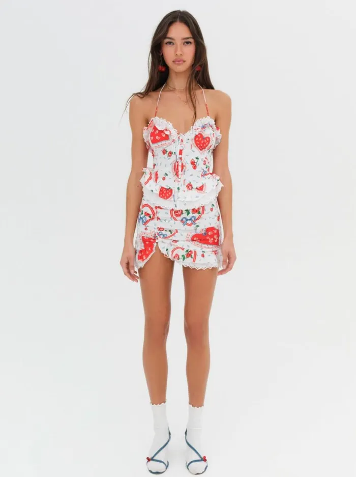 Women Daisy Mae Mini Skirt White For Love and Lemons Bottoms Women Daisy Mae Mini Skirt White For Love and Lemons Bottoms