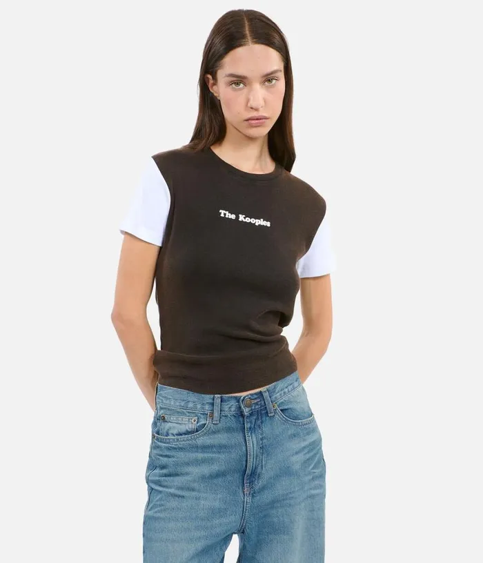 Women Dark Brown Logo Tshirt THE KOOPLES Tshirts