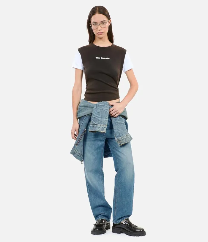 Women Dark Brown Logo Tshirt THE KOOPLES Tshirts