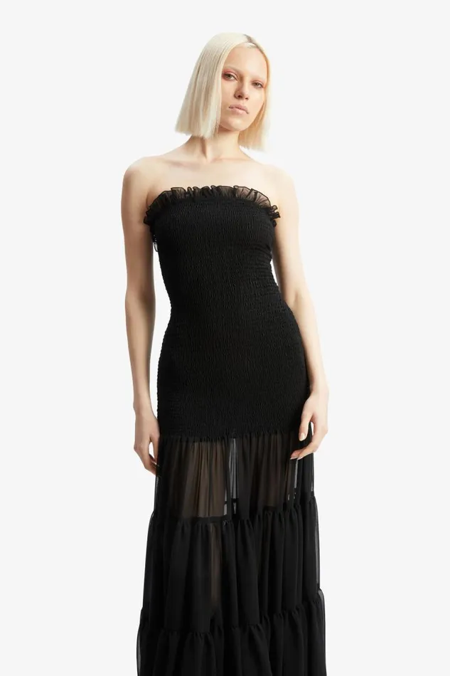 Women Day To Night Dresses Bardot Azura Strapless Maxi Dress In Black Black Women Day To Night Dresses Bardot Azura Strapless Maxi Dress In Black Black