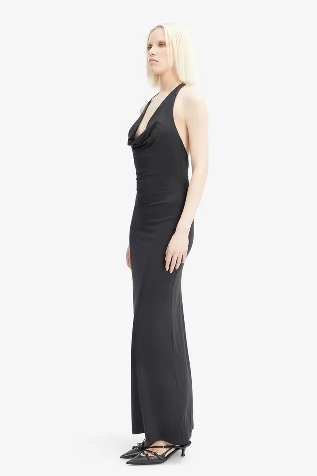 Women Day To Night Dresses Bardot Francine Halter Maxi Dress In Black Black