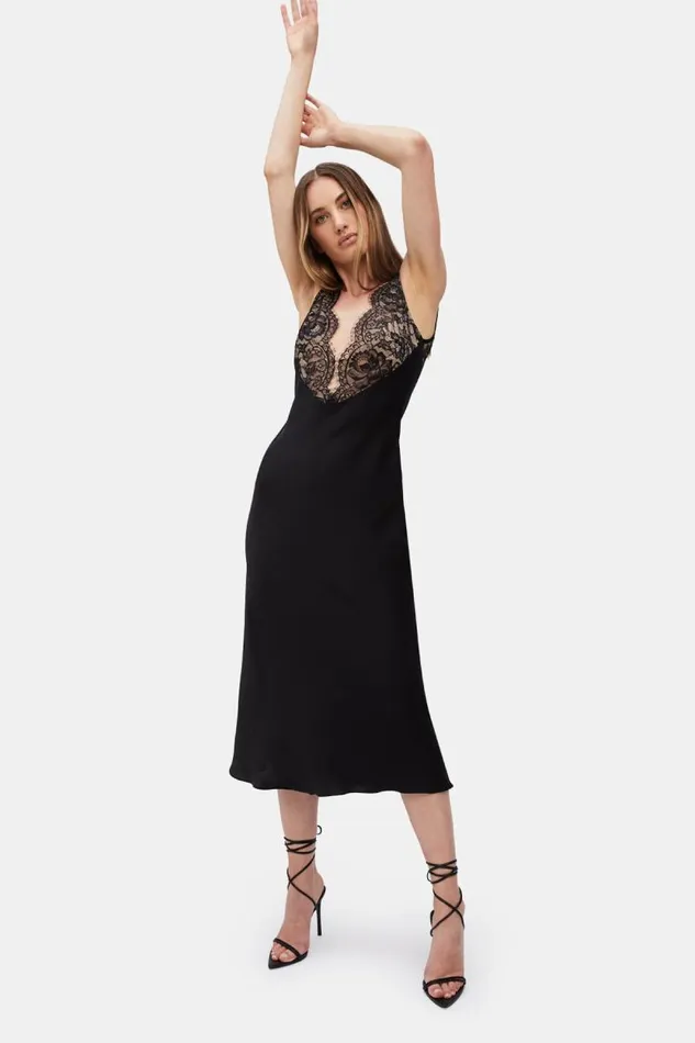 Women Day To Night Dresses Bardot Hayden Lace Slip Dress In Black Black Women Day To Night Dresses Bardot Hayden Lace Slip Dress In Black Black