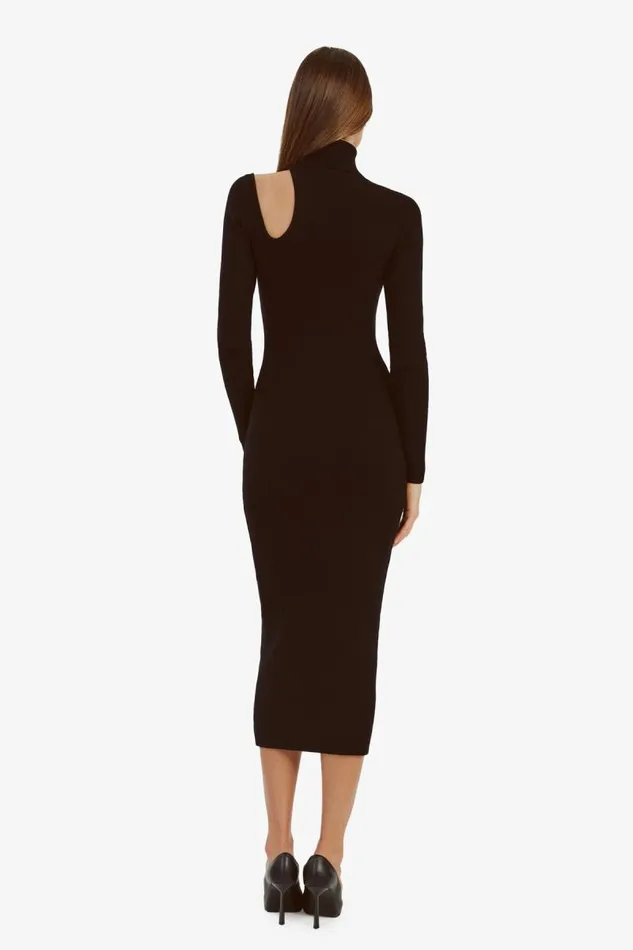 Women Day To Night Dresses Bardot Olesa Asymmetric Knit Dress In Black Black Women Day To Night Dresses Bardot Olesa Asymmetric Knit Dress In Black Black
