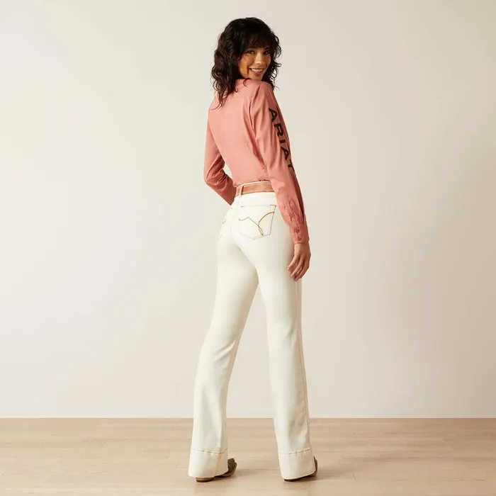 Women Denim Ariat High Rise Larissa Slim Trouser Ecru