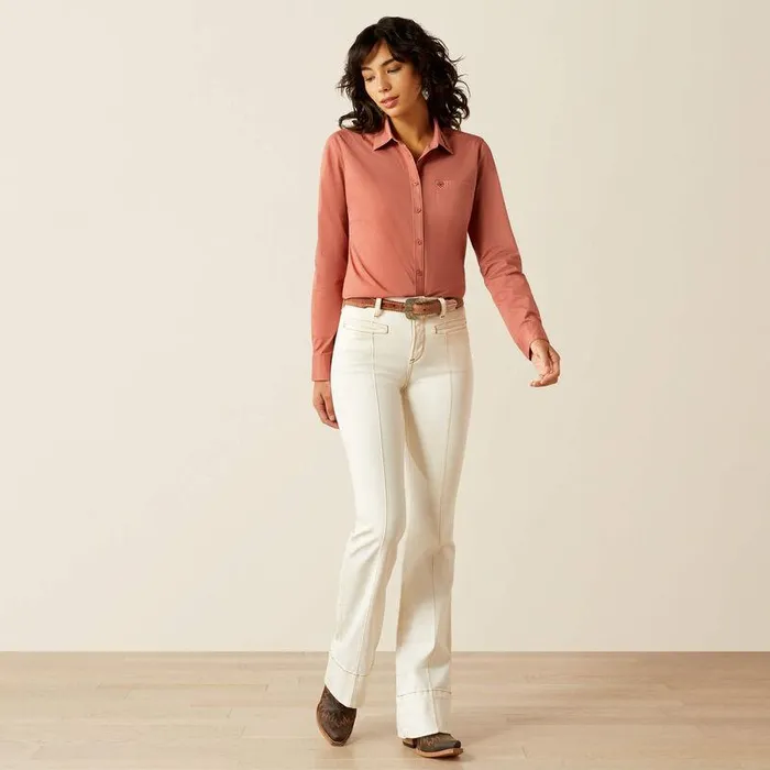 Women Denim Ariat High Rise Larissa Slim Trouser Ecru