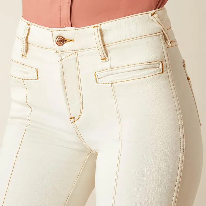 Women Denim Ariat High Rise Larissa Slim Trouser Ecru