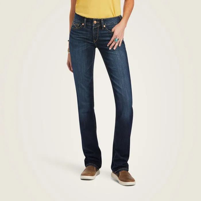 Women Denim Ariat REAL Mid Rise Octavia Straight Jean Burbank