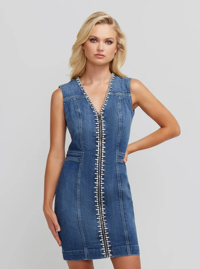 Women Denim GUESS Eco Blue Denim Naira Mini Dress