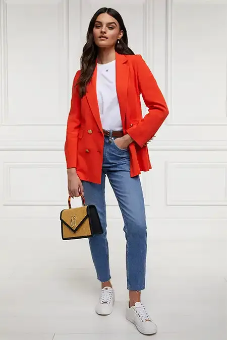Women Double Breasted Blazer Neroli Linen Holland Cooper Tailoring