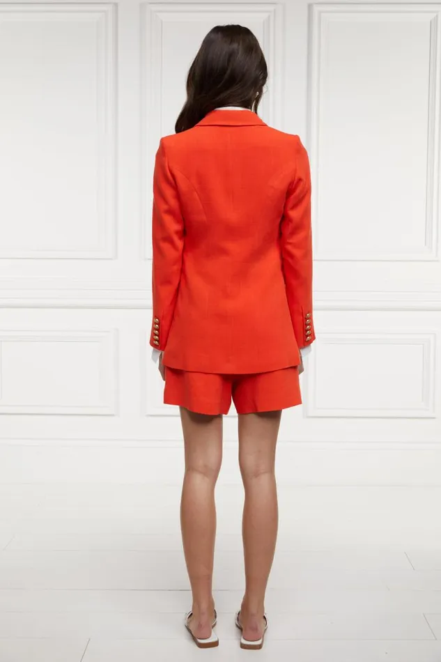 Women Double Breasted Blazer Neroli Linen Holland Cooper Tailoring
