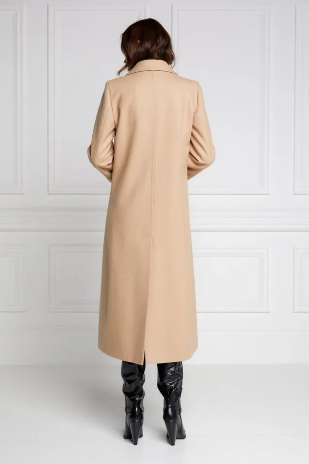 Women Double Breasted Coat Camel Holland Cooper Tailoring