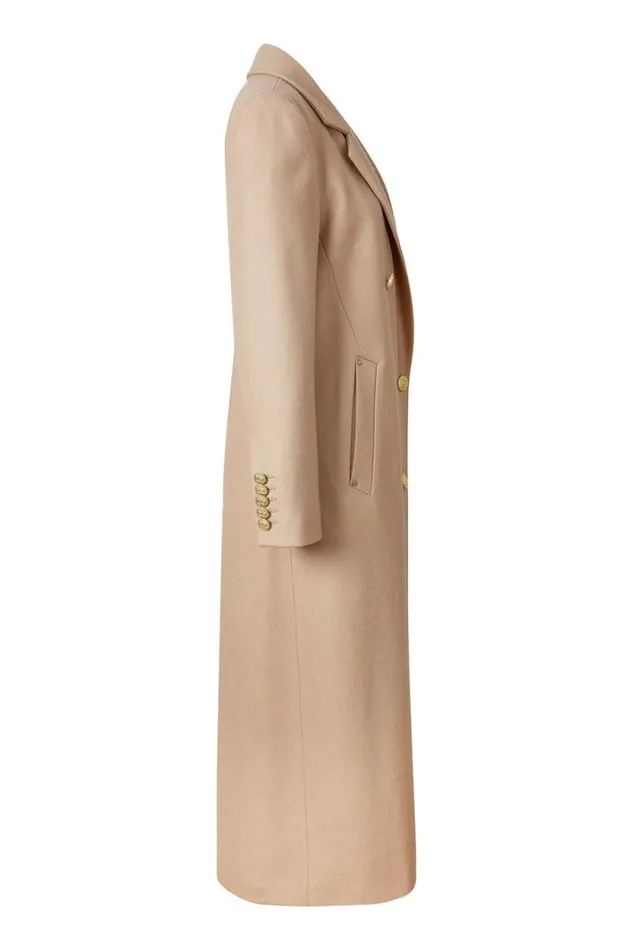 Women Double Breasted Coat Camel Holland Cooper Tailoring