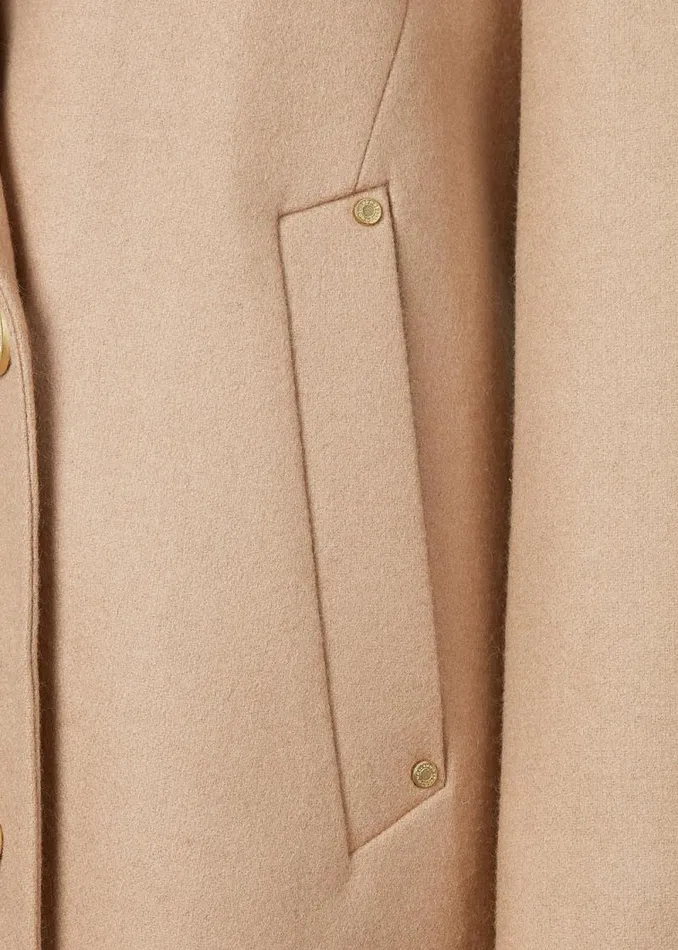 Women Double Breasted Coat Camel Holland Cooper Tailoring