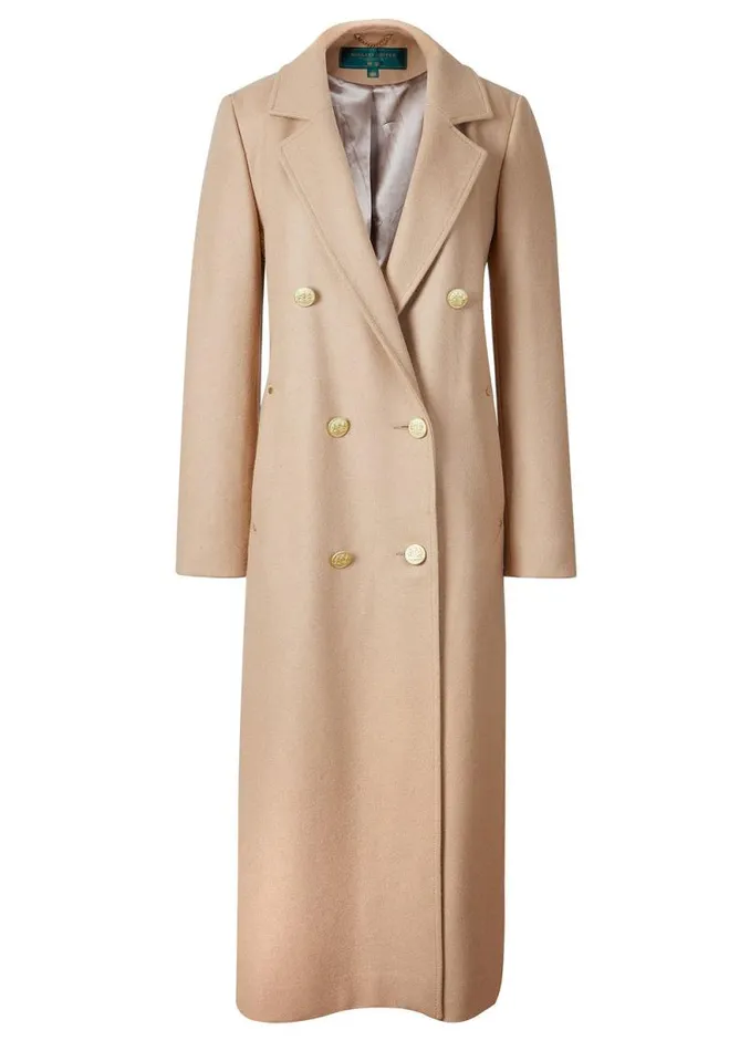 Women Double Breasted Coat Camel Holland Cooper Tailoring