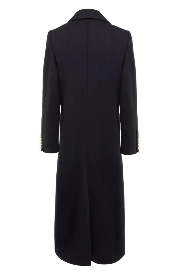 Women Double Breasted Coat Soft Black Holland Cooper Tailoring