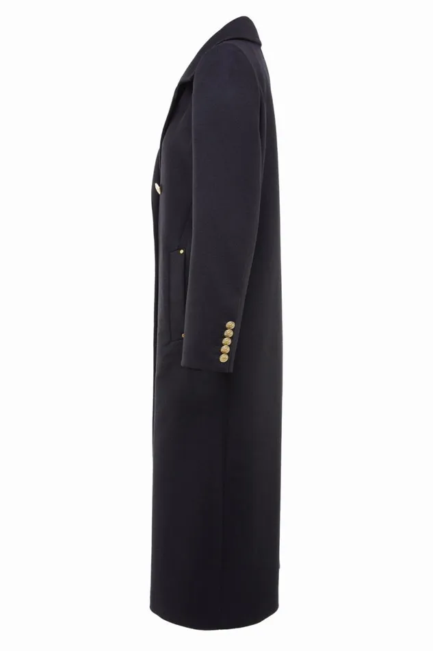 Women Double Breasted Coat Soft Black Holland Cooper Tailoring