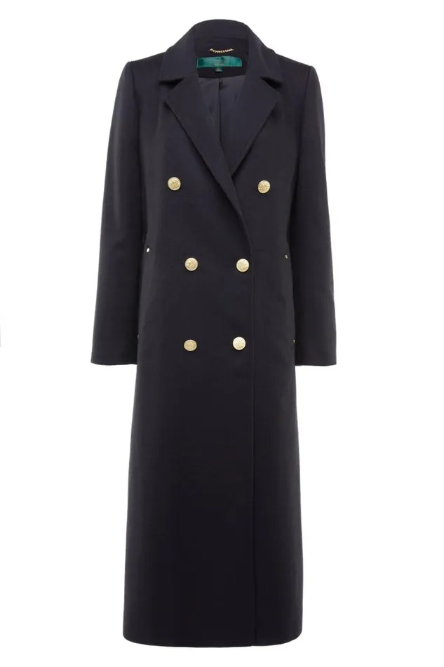 Women Double Breasted Coat Soft Black Holland Cooper Tailoring