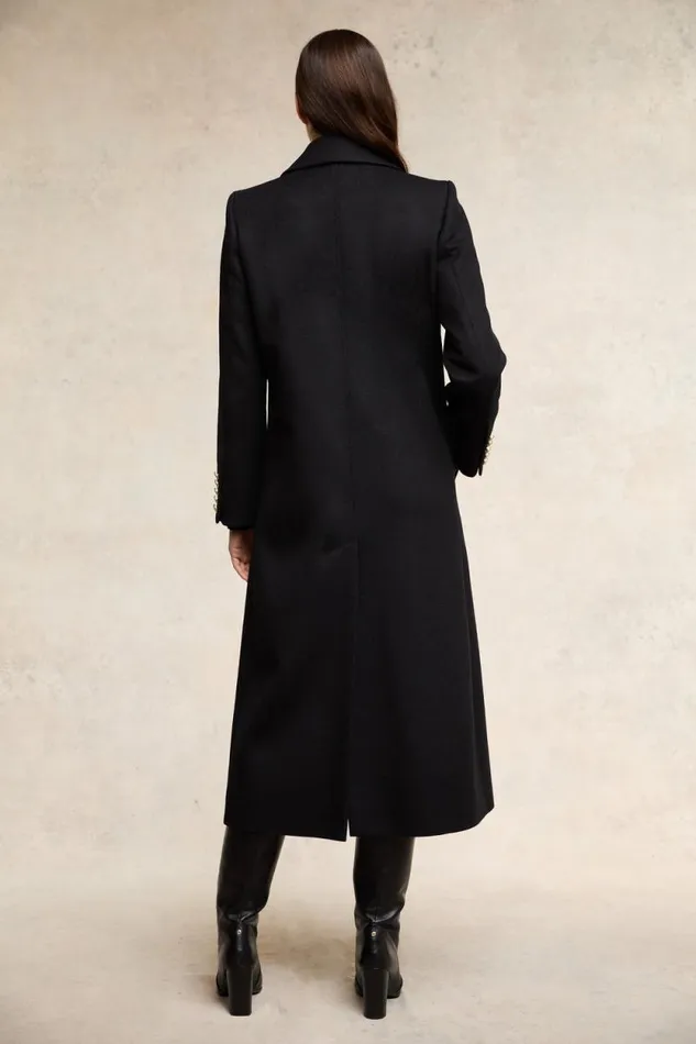 Women Double Breasted Coat Soft Black Holland Cooper Tailoring