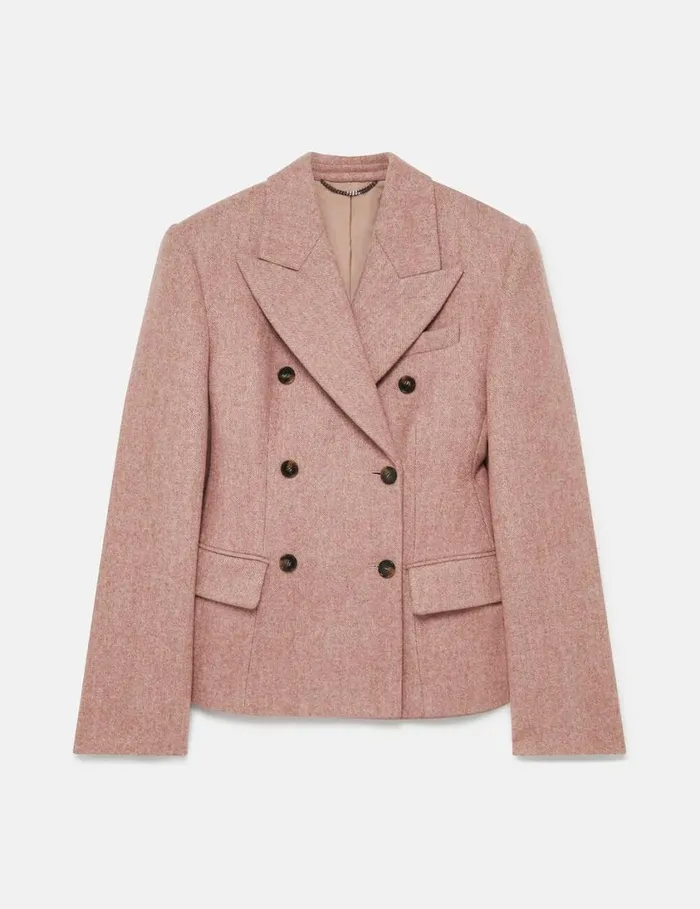 Women DoubleBreasted Molded Blazer Dusty Pink Stella McCartney Coats And Jackets