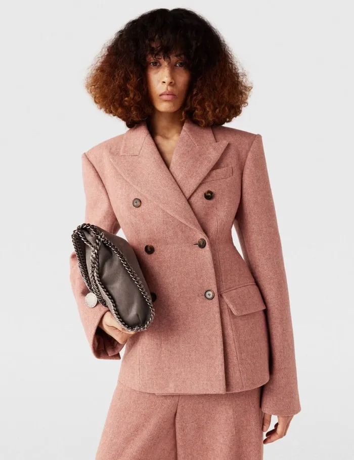 Women DoubleBreasted Molded Blazer Dusty Pink Stella McCartney Coats And Jackets Women DoubleBreasted Molded Blazer Dusty Pink Stella McCartney Coats And Jackets