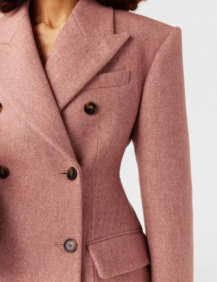 Women DoubleBreasted Molded Blazer Dusty Pink Stella McCartney Coats And Jackets Women DoubleBreasted Molded Blazer Dusty Pink Stella McCartney Coats And Jackets