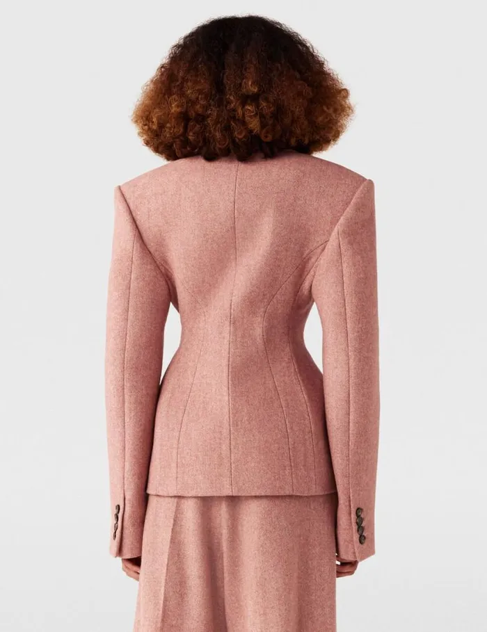 Women DoubleBreasted Molded Blazer Dusty Pink Stella McCartney Coats And Jackets Women DoubleBreasted Molded Blazer Dusty Pink Stella McCartney Coats And Jackets