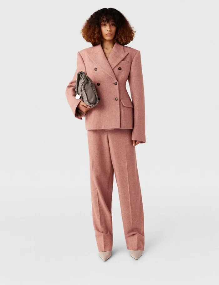 Women DoubleBreasted Molded Blazer Dusty Pink Stella McCartney Coats And Jackets Women DoubleBreasted Molded Blazer Dusty Pink Stella McCartney Coats And Jackets