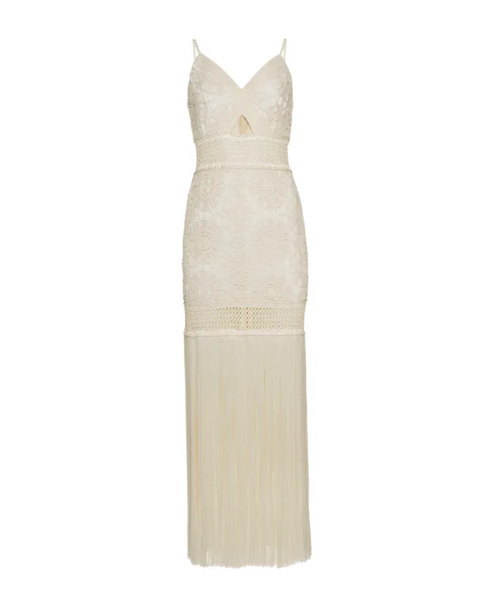 Women Dresses and Jumpsuits PatBO Crochet Fringe Maxi Dress Wheat