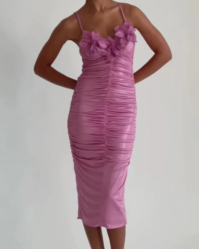 Women Dresses and Jumpsuits PatBO Embroidered Metallic Jersey Midi Dress FINAL SALE Lilac