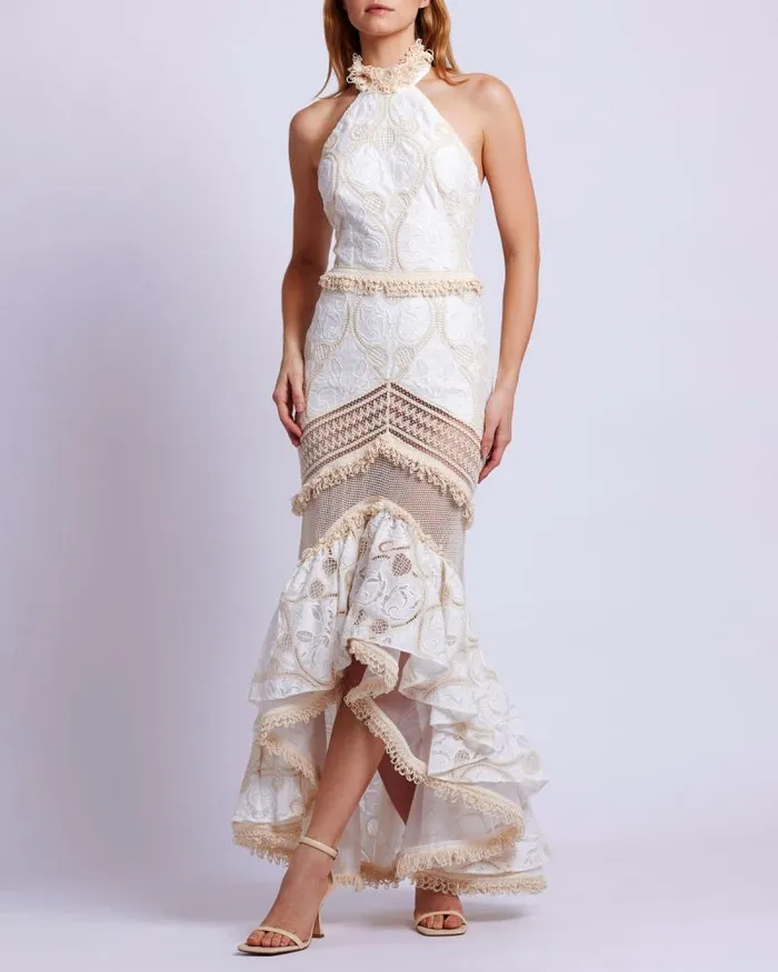 Women Dresses and Jumpsuits PatBO Eyelet Lace Maxi Dress EXCLUSIVE Wheat