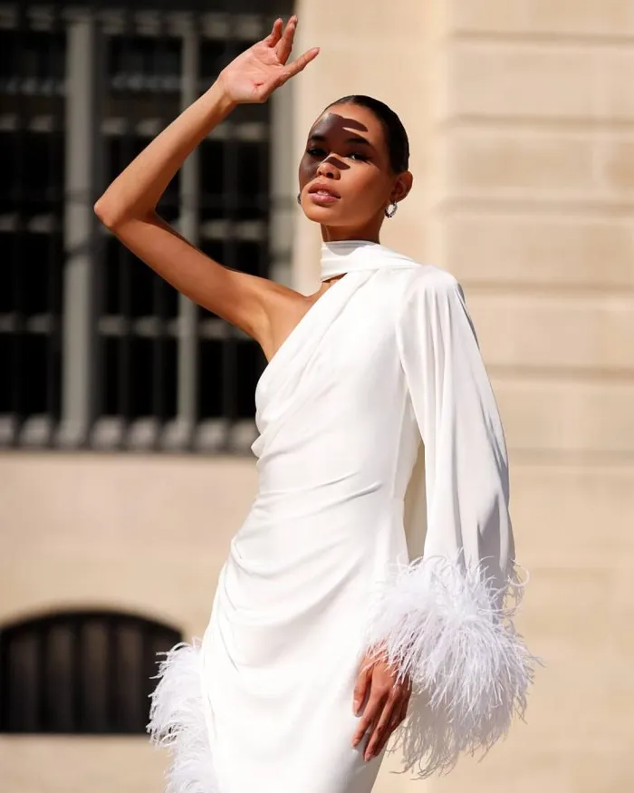 Women Dresses and Jumpsuits PatBO FEATHER TRIM OSCAR DRESS FINAL SALE White Women Dresses and Jumpsuits PatBO FEATHER TRIM OSCAR DRESS FINAL SALE White