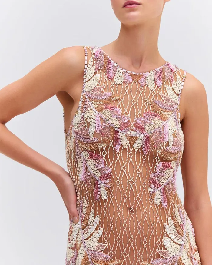 Women Dresses and Jumpsuits PatBO HandBeaded Sleeveless Mini Dress EXCLUSIVE Multi