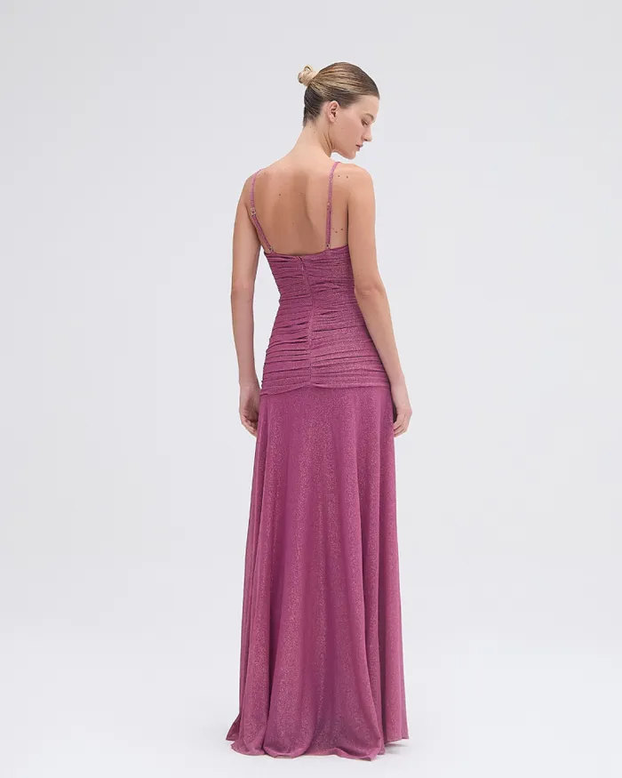 Women Dresses and Jumpsuits PatBO METALLIC PLUNGE GOWN Lilac