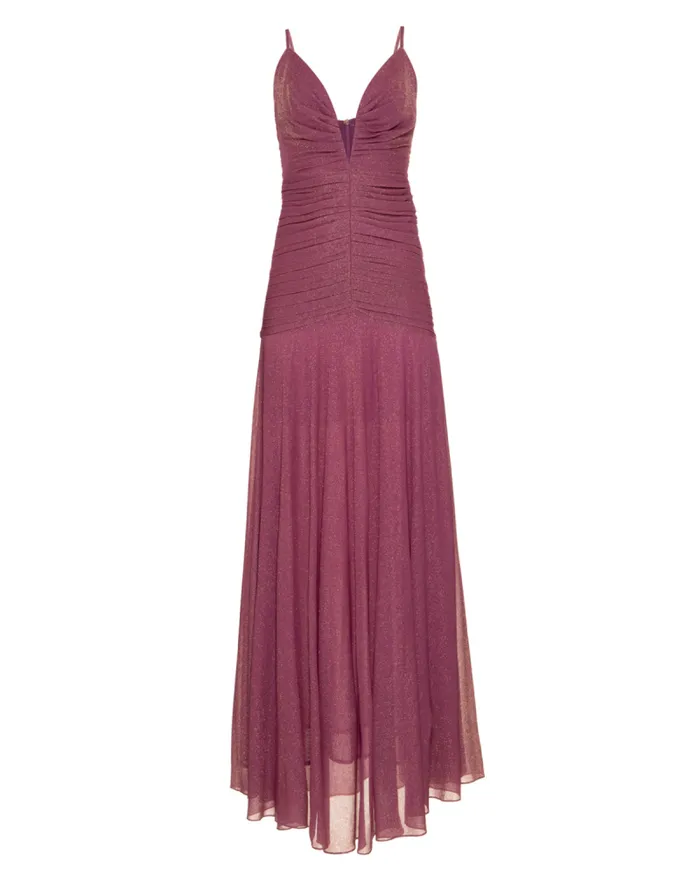 Women Dresses and Jumpsuits PatBO METALLIC PLUNGE GOWN Lilac