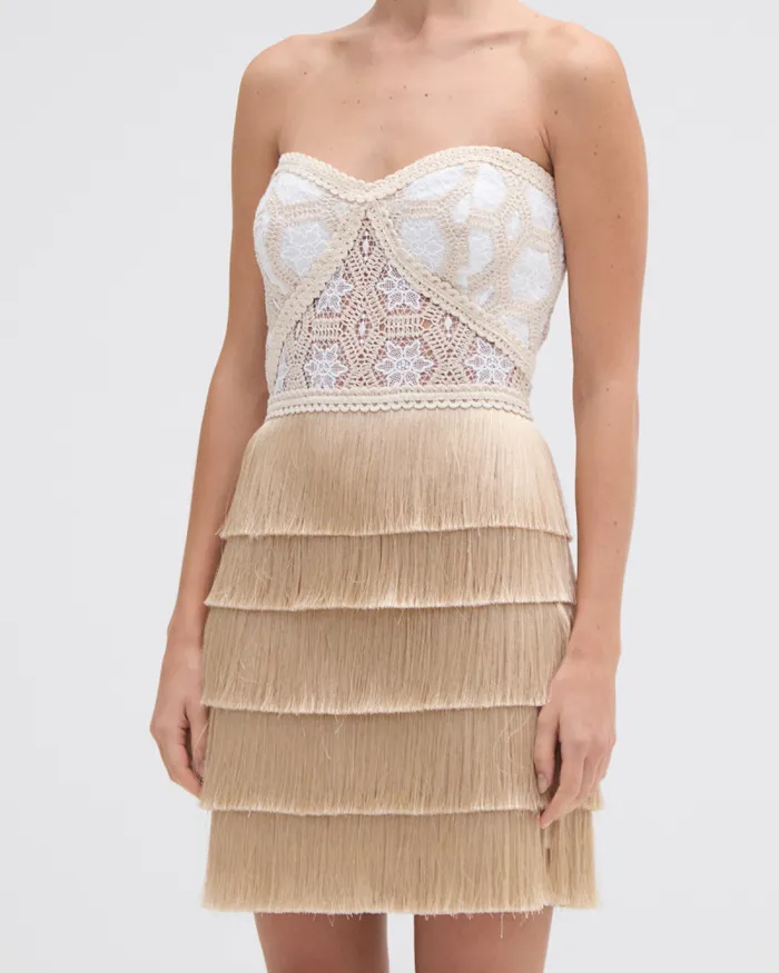 Women Dresses and Jumpsuits PatBO NATURAL CROCHET MINI DRESS Off White
