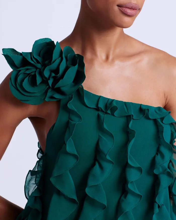 Women Dresses and Jumpsuits PatBO Rosette One Shoulder Gown FINAL SALE Galapagos