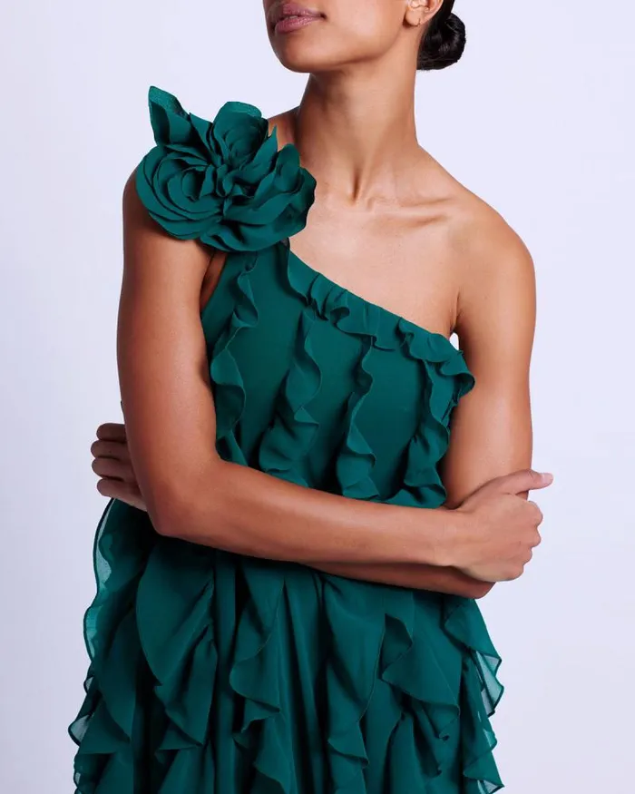 Women Dresses and Jumpsuits PatBO Rosette One Shoulder Gown FINAL SALE Galapagos
