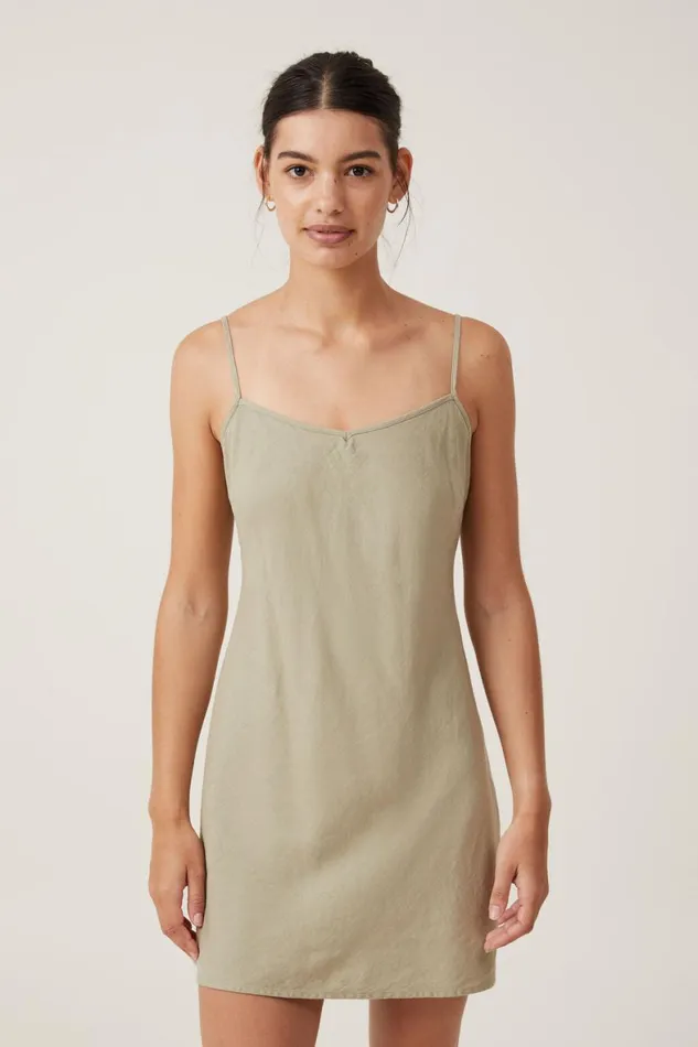 Women Dresses Cotton On Haven V Neck Mini Dress Desert Sage
