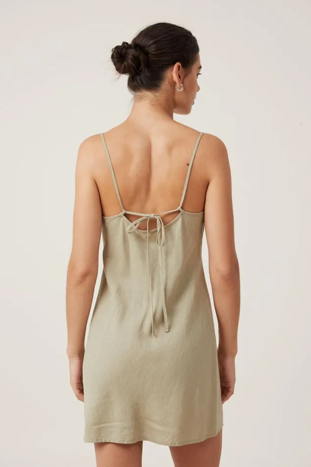 Women Dresses Cotton On Haven V Neck Mini Dress Desert Sage