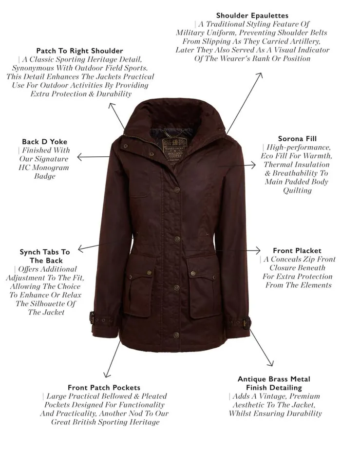 Women Durham Wax Jacket Chocolate Holland Cooper Jackets Women Durham Wax Jacket Chocolate Holland Cooper Jackets