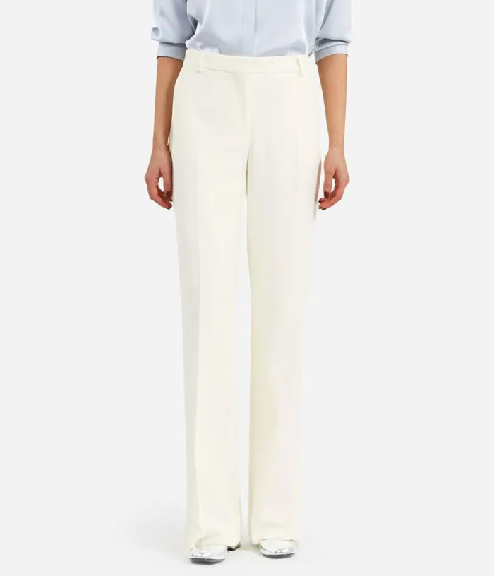 Women Ecru Crepe Suit Trousers Straight Cut THE KOOPLES Blazers and Suits