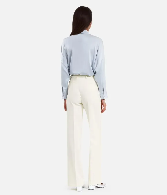Women Ecru Crepe Suit Trousers Straight Cut THE KOOPLES Blazers and Suits