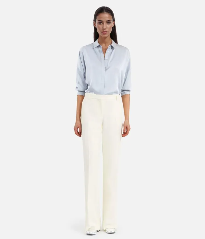 Women Ecru Crepe Suit Trousers Straight Cut THE KOOPLES Blazers and Suits